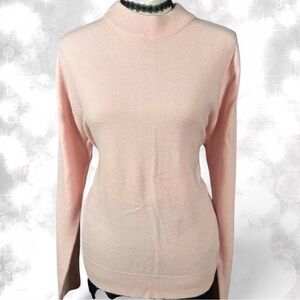 Cozy Style Soft Casual Pink Crew Neck Sweater